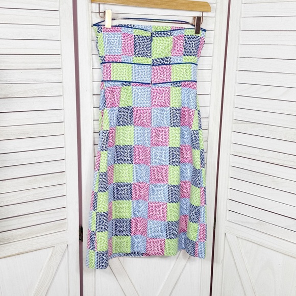 Vineyard Vines Aurora Whale Patchwork Print Strapless Tube Sheath‎ Dress 2 - Picture 7 of 11
